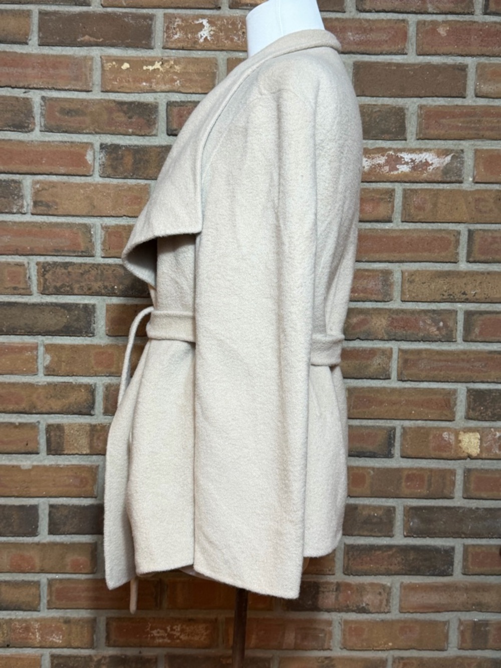 J. Jill Beige Wool Angora Blend Cardigan Jacket Belted Beige Large - Picture 2 of 8